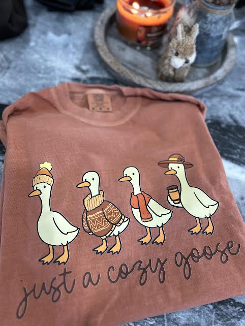 Just a Cozy Goose Tee or Crew