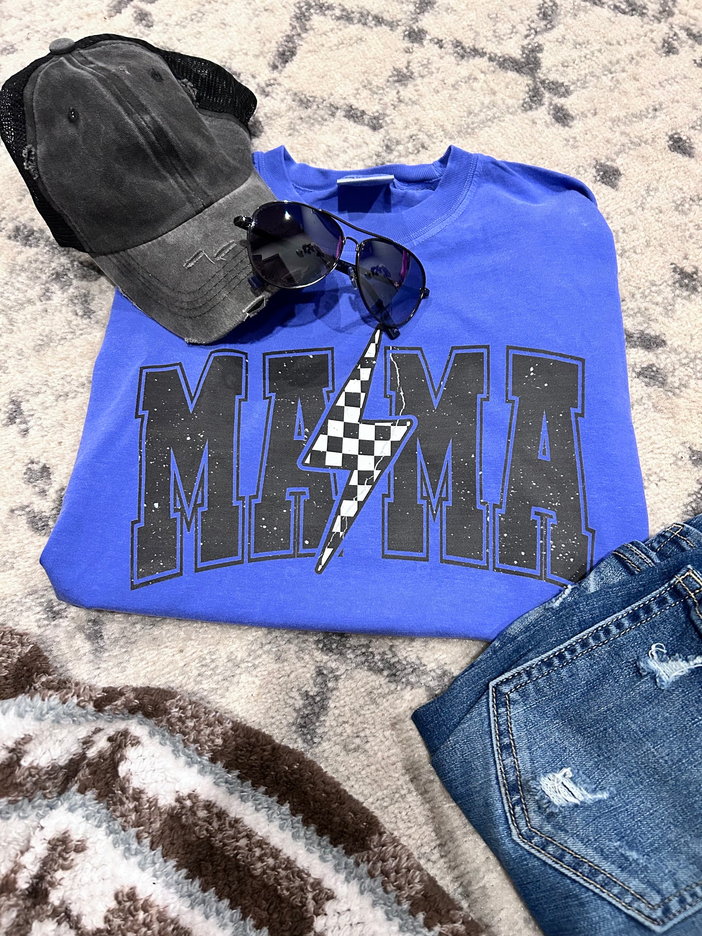 Checkered Mama Tee